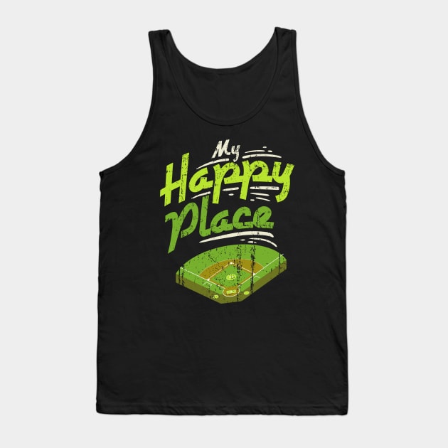 My Happy Place - Vintage Retro Baseball Gift Tank Top by biNutz